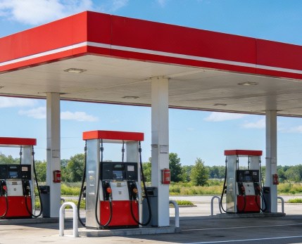 Fuel station forecourt